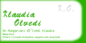 klaudia olvedi business card